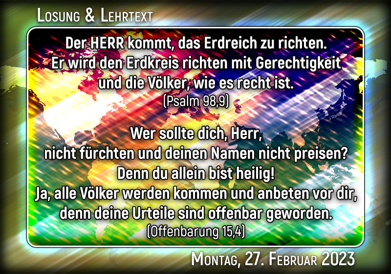 Losung & Lehrtext für den 27. Februar 2023