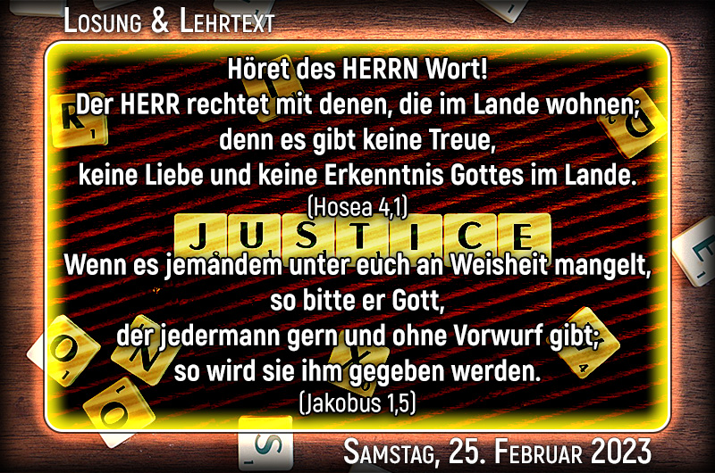 Losung & Lehrtext für den 25. Februar 2023