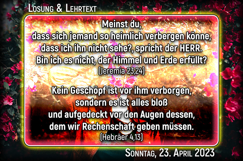 Losung & Lehrtext für Sonntag, den 23. April 2023