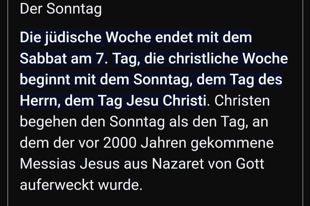 Der Sonntag als der erste Tag der christlichen Woche
