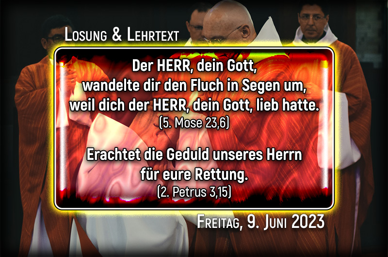 Losung und Lehrtext für Freitag, den 9. Juni 2023