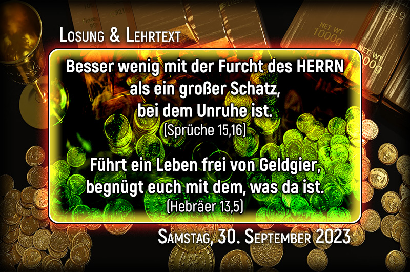 Losung und Lehrtext für Samstag, den 30. September 2023